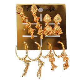 Golden Metal 4 Set Chandelier Earring