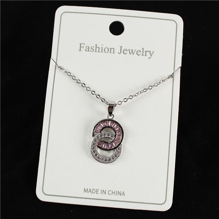 CZ Round Charm Necklace - DDFLimport.com (Wholesale Fashion Jewelry)