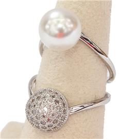 Size 6 CZ Pearl Ring