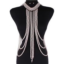 Pearl Layered Long Body Chain