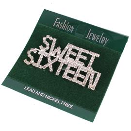 ""Sweet Sixteen" Stone Brooch"