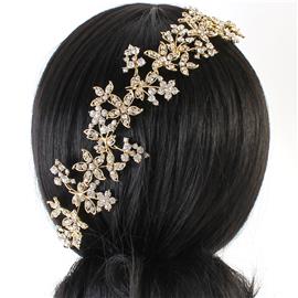 Crystal Flower Wire Hair Pin