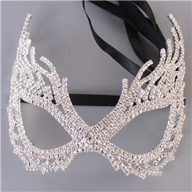 Rhinestones Swirl Fringed Mask