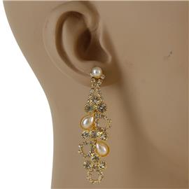 Rhinestone Pearl Chandelier Earring