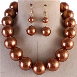 Pearl Chunky Necklace Set