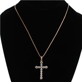 Cubic Zirconia Pendant Cross Necklace