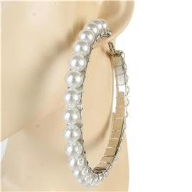 80mm Pearl Hoop Earring