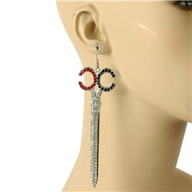 Crystal Long Scissor earring