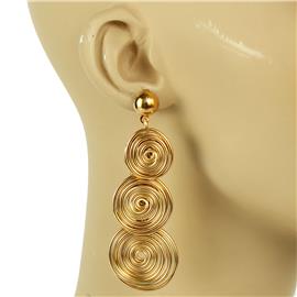 Metal Wired Round Long Earring