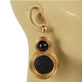 Semi Stones Wired Round Earring