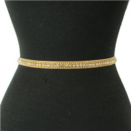 Rhinestones Casting Ribbon Belt