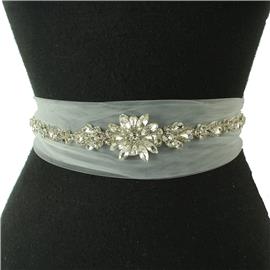 Crystal Laces Flower Hair Band / Belt