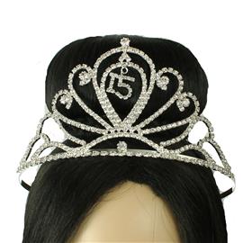 Rhinestones Swirl 15 Tear Tiara