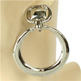Metal Long Round Clip-On Earring