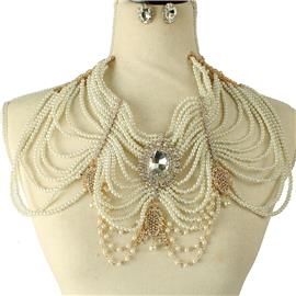 Fashion Pearl Stones Necklace Set