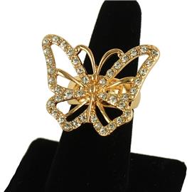 Metal Stones Butterfly Stretch Ring