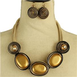 Fashion Wired Oval Necklace Set