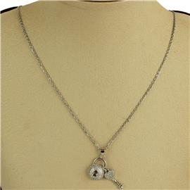 Stainless Steel Pendant Lock Heart Necklace