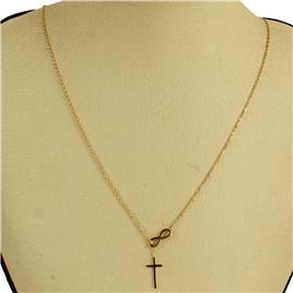 Stainless Steel Pendant Infinity Cross Necklace