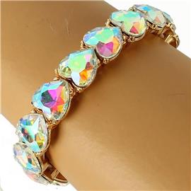 Crystal Heart Stetch Bracelet