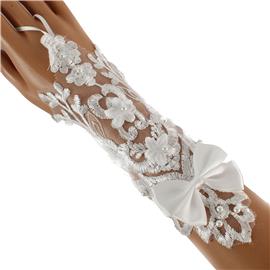 Laces Flower Bow Gloves