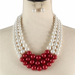3 Layerd Pearl Necklace Set