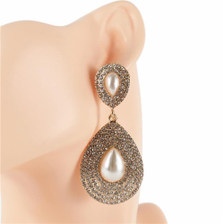 Pearl Rhinestones Earring