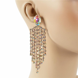 Crystal Dangle Fringed Earring