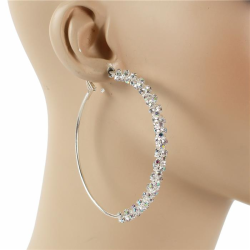 60 MM Crystal Hoop Earring