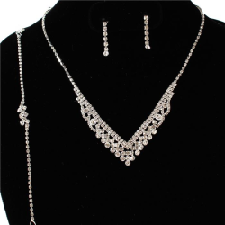 3 PCS Rhinestones Necklace Set