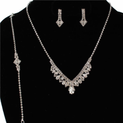 3 PCS Rhinestones Necklace Set