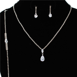 3 PCS Rhinestones Necklace Set