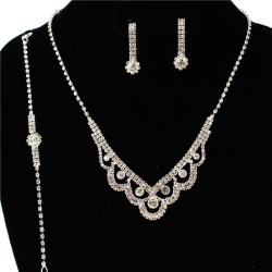 3 PCS Rhinestones Necklace Set