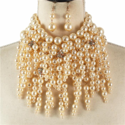 Fashion Pearl Chunky Necklace Set
