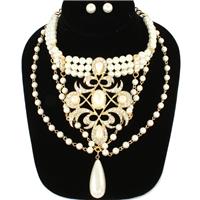 Pearl Choker Necklace Set
