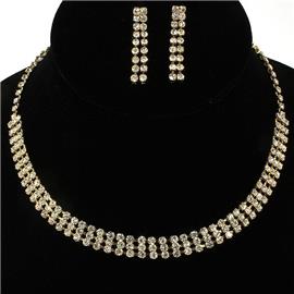 Rhinestone Choker Set