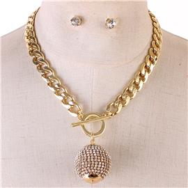 Link Ball Chain Necklace Set