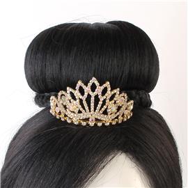 Rhinestones Leaf Mini Tiara