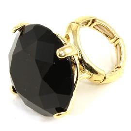 Crystal Chunky Round Shape Stretch Ring