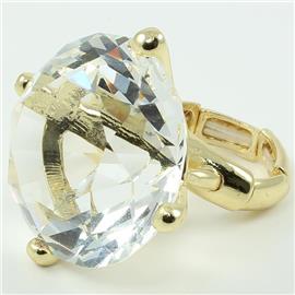 Crystal Chunky Round Shape Stretch Ring