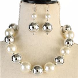 Pearl Ball Necklace Set