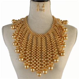 Pearl Bib Necklace Set