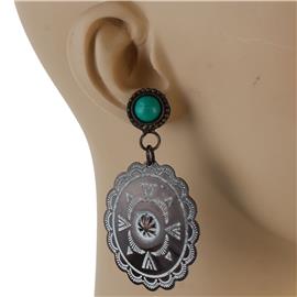 Turquoise Concho Earring