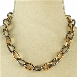Rhodium Link Chain Necklace