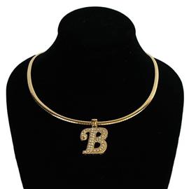 ""B" Monogram Omega Chain Necklacle"