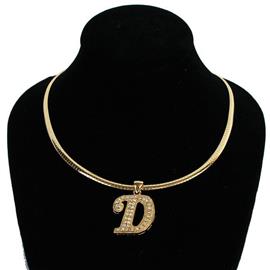 ""D" Monogram Omega Chain Necklacle"
