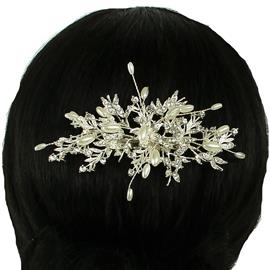 Wired Flower Pearl Hair Comb