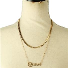Omega Double Layereds Queen Necklace Set