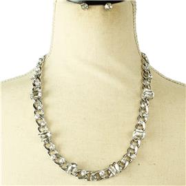 Chain Stones Necklace Set