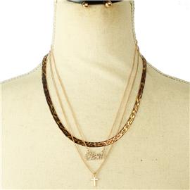 Omega Print Glam Necklace Set